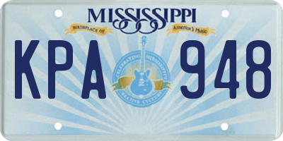 MS license plate KPA948