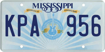 MS license plate KPA956