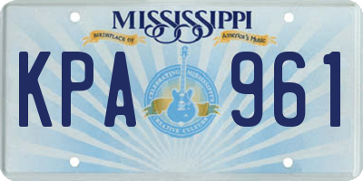 MS license plate KPA961