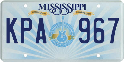 MS license plate KPA967