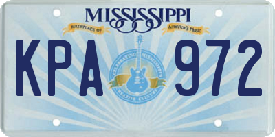 MS license plate KPA972