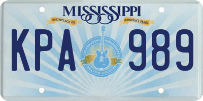MS license plate KPA989