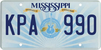 MS license plate KPA990