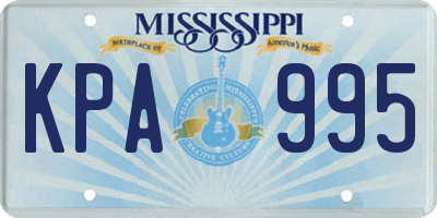 MS license plate KPA995