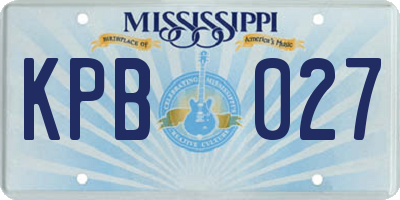 MS license plate KPB027