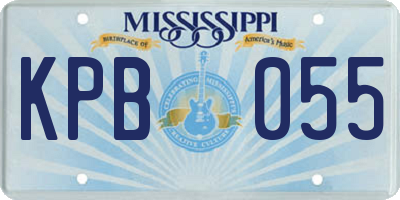 MS license plate KPB055