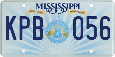 MS license plate KPB056