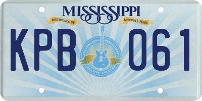 MS license plate KPB061
