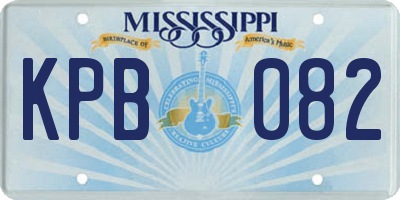 MS license plate KPB082