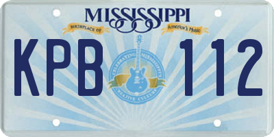 MS license plate KPB112
