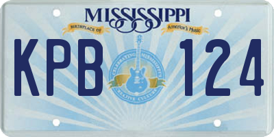 MS license plate KPB124