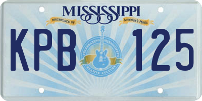 MS license plate KPB125