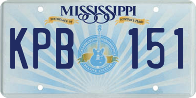MS license plate KPB151