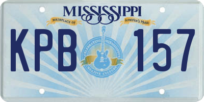 MS license plate KPB157