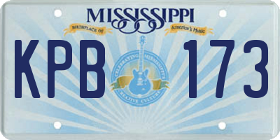 MS license plate KPB173