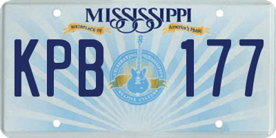 MS license plate KPB177