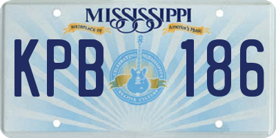 MS license plate KPB186