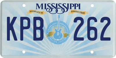 MS license plate KPB262