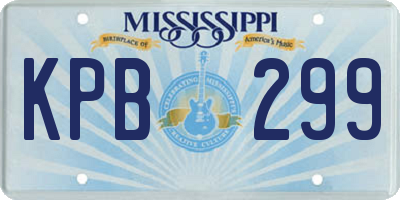 MS license plate KPB299