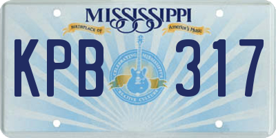 MS license plate KPB317