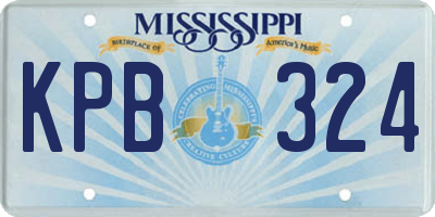 MS license plate KPB324