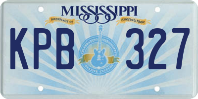 MS license plate KPB327