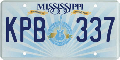 MS license plate KPB337
