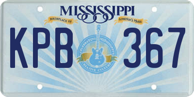 MS license plate KPB367