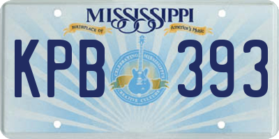 MS license plate KPB393