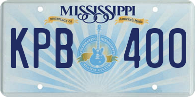 MS license plate KPB400