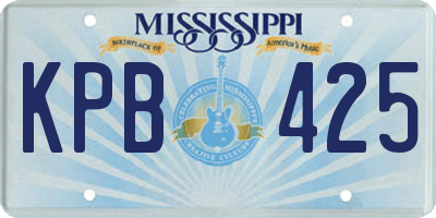 MS license plate KPB425