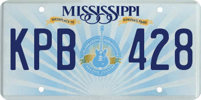 MS license plate KPB428