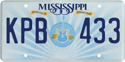 MS license plate KPB433