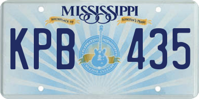 MS license plate KPB435
