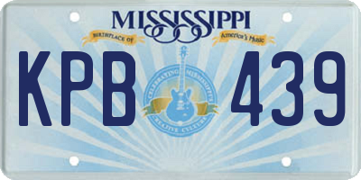 MS license plate KPB439