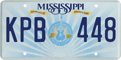 MS license plate KPB448