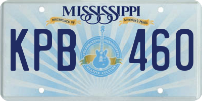 MS license plate KPB460