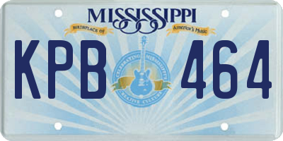 MS license plate KPB464