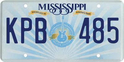 MS license plate KPB485