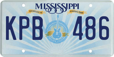 MS license plate KPB486