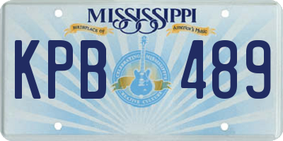 MS license plate KPB489