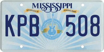 MS license plate KPB508