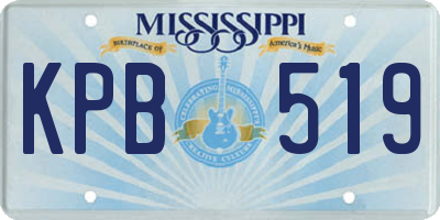 MS license plate KPB519