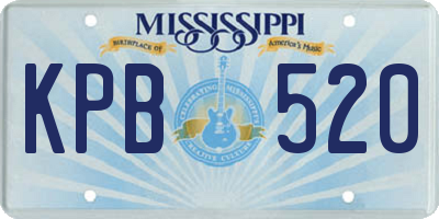MS license plate KPB520