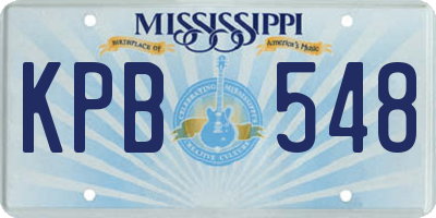 MS license plate KPB548