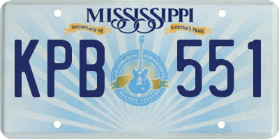 MS license plate KPB551