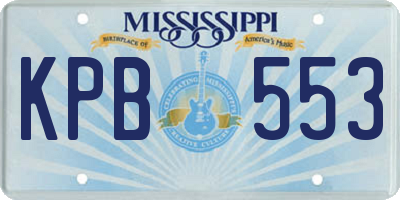 MS license plate KPB553