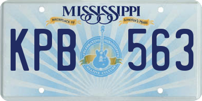 MS license plate KPB563