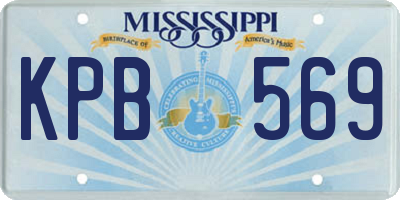 MS license plate KPB569