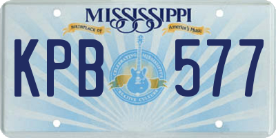 MS license plate KPB577